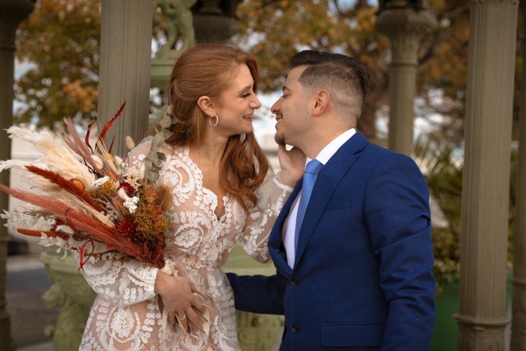 Couple after the wedding at a photoshoot session
